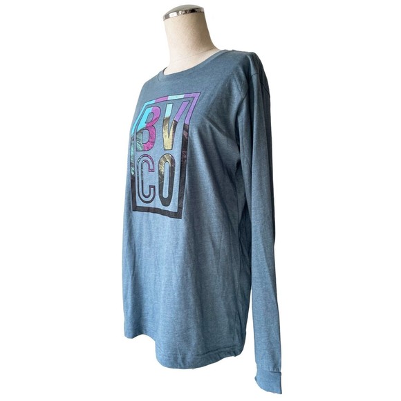 BVCO Bueno Vista Colorado Blue Long Sleeve Round Neck Souled Out T-Shirt-Size M - Picture 2 of 12